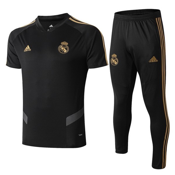 Trainingsshirt Real Madrid Komplett Set 2019-20 Schwarz Gelb Fussballtrikots Günstig